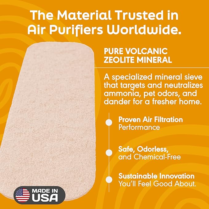 Barnakl Pet Fresh Ceiling Fan Filters for Blades, Zeolite Air Filters, Ceiling Fan Air Purifier Pads, Odorless Pet Odor Eliminator for Home, Fan Filters for Dust, Dander & Odors – 3 Pack