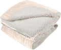 PETMAKER Dog Blanket - 60x80in Reversible Sherpa Blanket - Throw Blankets for Bed, Couch, Crate, or Car - Machine Washable Puppy Essentials (Cream)