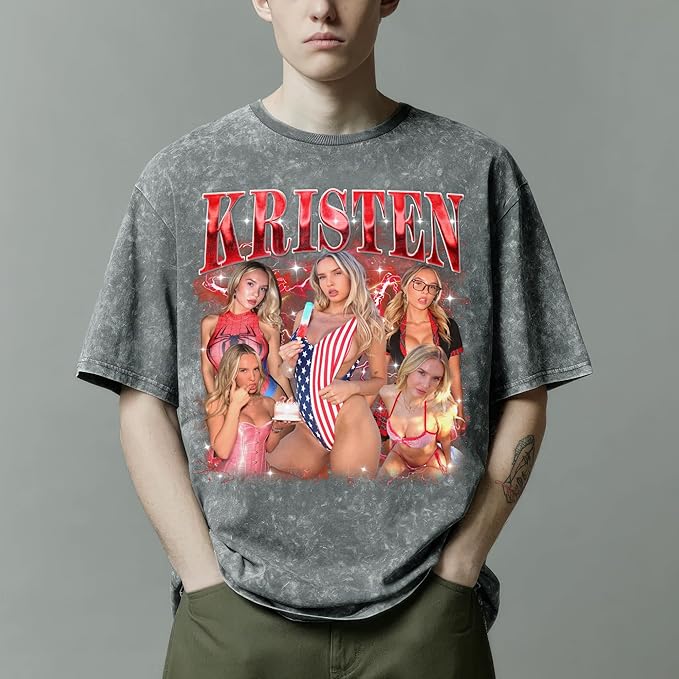 H-DEWALL Custom T Shirts Mineral Wash Tshirt Bootleg Rap Tee Customized Gifts for Boyfriend Birthday Shirts Tops for Women