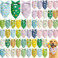 Abbylike 50 Pieces Spring Dog Bandanas Bulk Flower Daisy Sunflower Dog Bandanas for Pets Triangle Kerchief Scarf Bibs for Spring Pets Dogs Party Costume Accessories, 25 Styles (25.6 x 17.7 x 17.7)