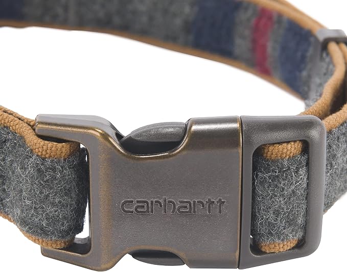 Carhartt Pet Fully Adjustable Webbing Collars for Dogs, Reflective Stitching for Visibility, Blanket Stripe, Medium