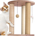 Cat Scratching Post - 3 Scratcher Posts with Carpeted Base Play Area and Perch - Furniture Scratching Deterrent for Indoor Cats by PETMAKER (Brown), Large