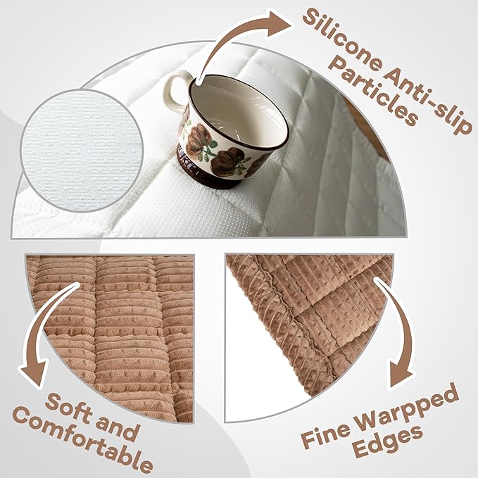 Washable Dog Couch Cover Protector, Non Slip Dog Bed Mat Machine Washable Large Blanket for Dogs, Pet Couches Covers for Sofa (Coffee, 27.6 * 82.7 '')