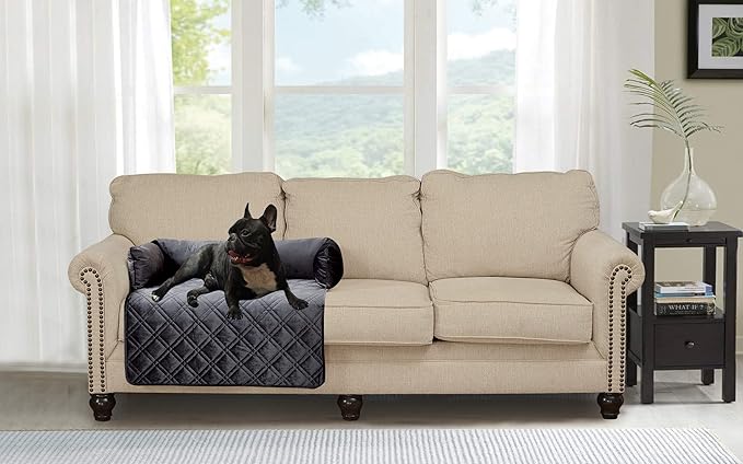 Brilliant Sunshine Premium Calming Dog Bed Mat, Silky Velvet, Removable Washable Cover, Cushion Protector and Couch Covers for Dogs, Pets, Cats, Medium, Grey