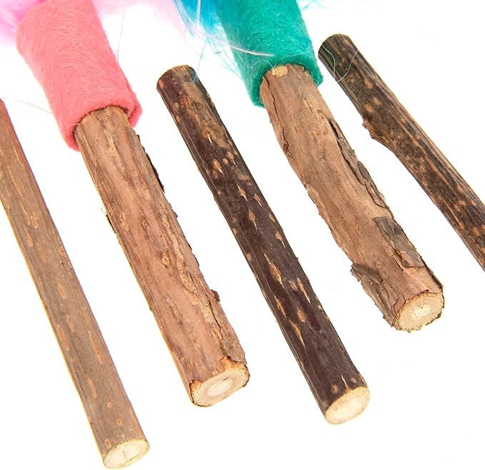 SmartyKat (5 Count) Silly Silver Stix Natural Silvervine Cat Toys - Blue/Pink, One Size