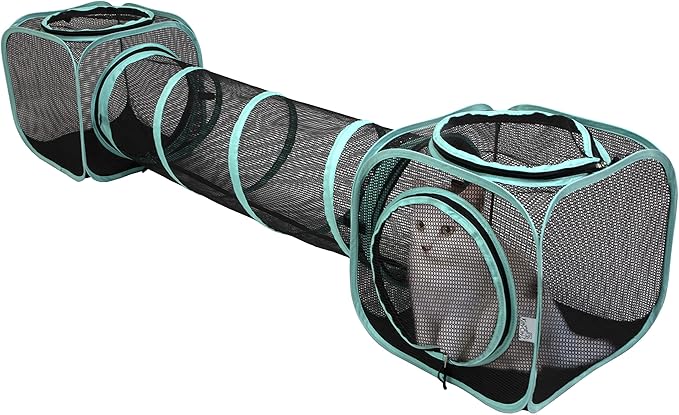 Kitty City Outdoor Catio Furniture and Play Kits for Cats, Two Way Tunnel