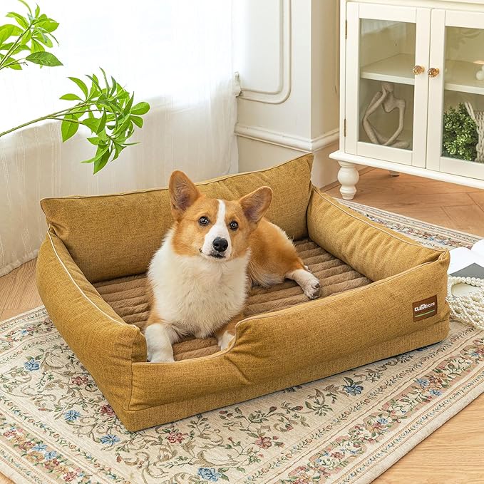 ClevaHome Comfort Orthopedic Dog Sofa Bed for Small Dogs and Cats – Water-Resistant, Washable Cover & Nonslip Bottom, Orthopedic Egg-Crate Foam Design