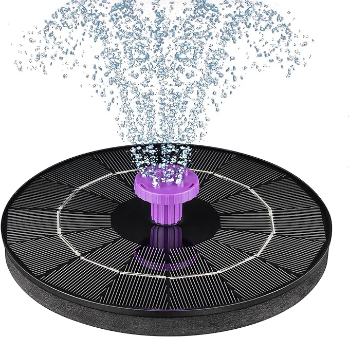 3.5W Solar Bird Bath Fountain Pump, Solar Powered Water Pump, Outdoor Water Fountain with 8-in-1 Nozzles, 4 Fixed Pipes for Hummingbirds, Garden, Pool, Pond