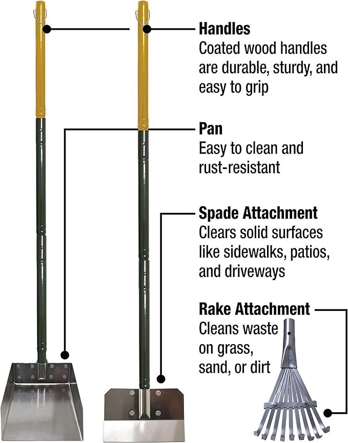 Four Paws Wee-Wee Pooper Scoopers for Dogs l Outdoor Rake l Spade & Pan l Pooper Scooper Set,Black