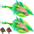 WILLBOND 2 Pcs Green Silicone Betta Fish Bed Leaf Hammock Betta Fish Tank Accessories Decorations for Aquarium Ornaments, Practical Resting Spot, No Bpa, Comfortable and Safe