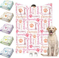 Personalized Paw Print Dog Blanket with Pet Name Face-Custom Puppy Blankets with Picture for Dogs-Customized Dog Memorial Throw Fleece Blanket-Loss of Pets Supplies Sympathy Gift for Bed Sofa Travel