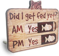 Cat Feeding Tracker-AM PM 2-Meal Wooden Fridge Magnets - Cat Feeding Reminder(3.5'' x 5.4'') with Stand - Did I Get Fed Yet-Pet Accessories to Track & Prevent Overfeeding or Underfeeding of Pets-A03