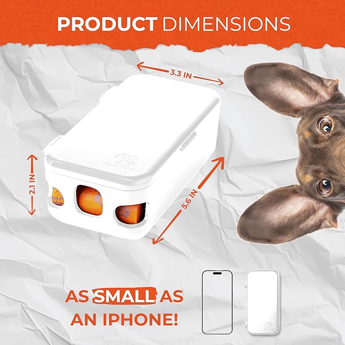 Dog Poop Bag Dispenser - Outdoor or Indoor Pet Waste Bag Dispenser Station - Stick-On or Screw-On Wall Mount - Poop Bags Storage Outdoor Container - Includes 4 Doggie Bag Rolls (White)