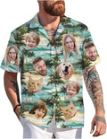 Custom Hawaiian Shirt with Face Photo Picture for Men Women Kids Youth Adult, Tropical Personalized Hawaiian Shirts Gift