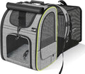 Pecute Cat Backpack Carrier Expandable, Pet Backpack with Curtain for Cats Dogs Up to 11lbs, with 4-Side Breathable Mesh, Multi-Entry & Lockable Zippers for Travel, Hiking, Camping - Hands Free