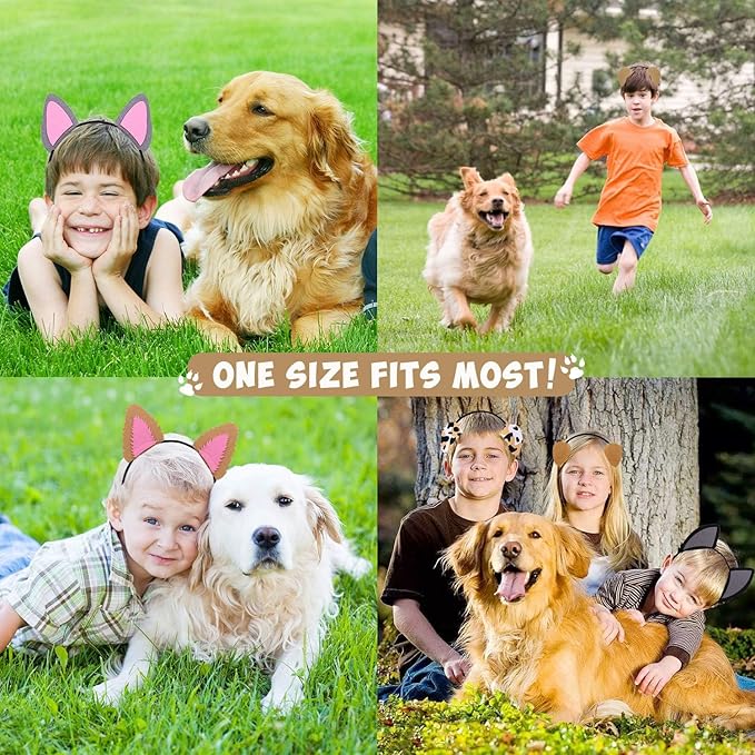CiyvoLyeen Puppy Dog, Farm Animals Ear Headbands, for Birthday Party Decoration, Zoo Farmhouse Birthday Party Favors Supplies