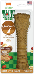 Nylabone Healthy Edibles Natural Dog Chews, Long Lasting Bones for Dogs, Peanut Butter Flavor Dog Treats, X-Large (1 Count)