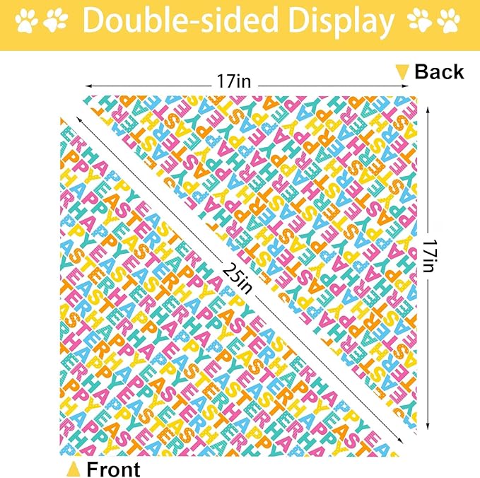Easter Dog Bandana, 2 Pack Adjustable Holiday Party Pets Rabbit Easter Egg Bandana Triangle Bibs Dog Cat Scarf Set