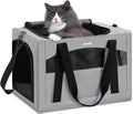 Pecute Cat Carrier Stable, Pet Carrier with Hidden Anxiety Relief Partition & Stable Steel Frame, Safe Cat Carrier for Car Travel, Soft-Sided Dog/Cat Carrier Bag for Pets Up to 11lbs, Gray