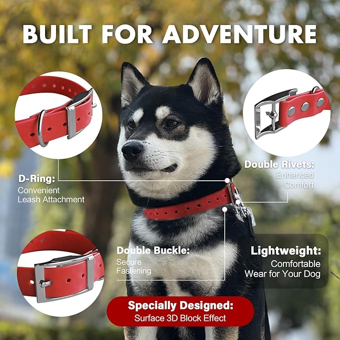 4.2FT Dog Collar and Leash Set, PVC Waterproof Adjustable Odor Proof Pet Collars Leashes, Easy to Clean, Surface 3D Cube Effect, Dog Leash for Small Dogs, Dark Red