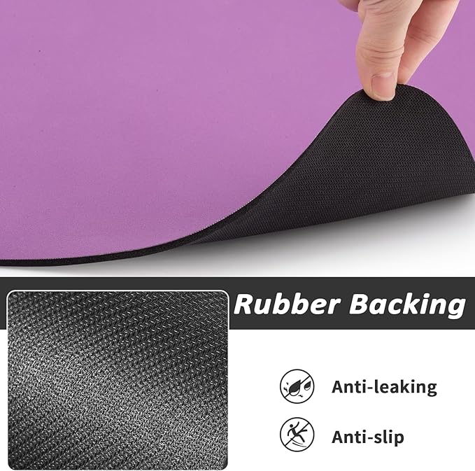 Dog Food Mat - Absorbent Cat Mat for Food and Water, No Stains Pet Feeding Bowl Mat, Easy to Clean Pet Placemats, Quick Dry Dog Water Dispenser Mat for Messy Drinkers | Purple 24"x36"