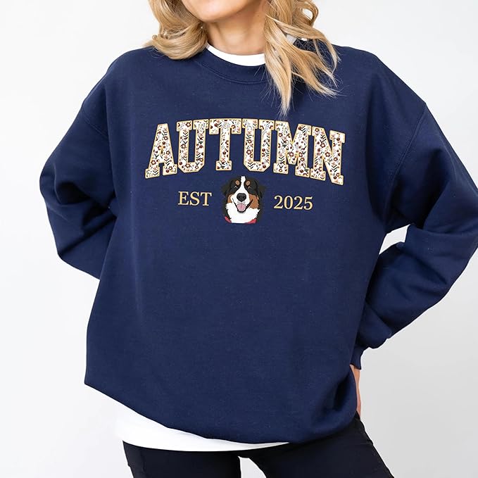 Custom Pet Sweatshirts with Photo and Name, Personalized Dog Sweatshirt, Gifts for Dog Mom, Dad