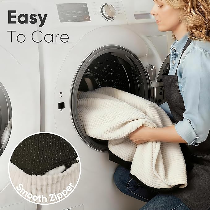 FUKUMARU Dog Couch Bed, Corduroy Cozy Cat Bed for Indoor Cats with Washable Cover, 28in Waterproof Orthopedic Dog Beds Sofa for Small Dogs and Large Cats, Cute Warm Cotton Pet Sofa, Cream