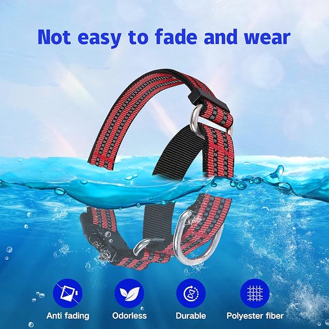 Martingale Dog Collar, Adjustable Nylon Reflective Collar with Buckle No Pull Dog Collar for Small Medium Large Dogs (Red L)