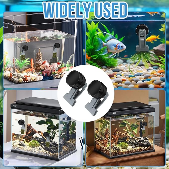 2Pcs Goldfish Feeder, Saltwater Aquarium Accessories Supplies Algae Magnet Seaweed Feeder Aquarium Magnetic Clips, Fish Tank Feeding Ring Suitable for Aquatic Pets