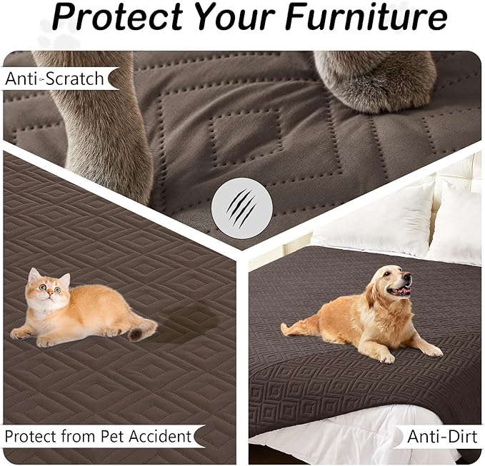 hyha Waterproof Dog Blanket, Soft Dog Bed Cover Pet Blankets, Waterproof Sofa Couch Cover for Dogs Washable, Reversible Pet Couch Covers for Sofa Furniture (30x53 Inch, Chocolate/Chocolate)