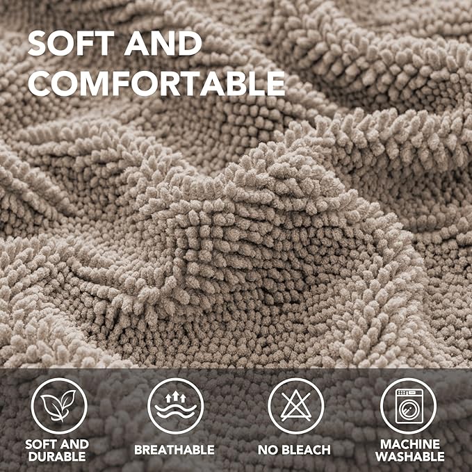 H.VERSAILTEX Non Slip Pet Couch Cover Chenille Dog Bed Protector Thick Soft Sofa Slipcover Pet Friendly Washable Couch Cushion Covers for Pets (68" x 82", Taupe)