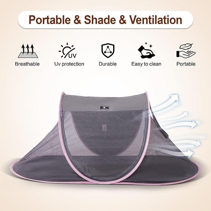 X-ZONE PET Outdoor Cat Tent, Pop Up Cat Playpen, Pet Enclosure Suitable Birds and Small Animals Pink