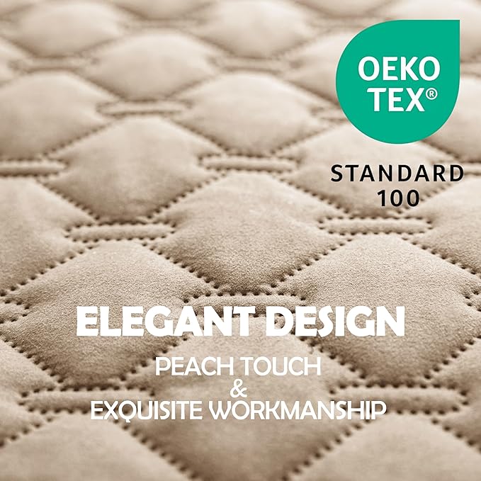 gogobunny 3X Stronger Waterproof Pet Blanket, Scratch Proof Furniture Protector for Dogs Cats, Reversible Cover 82x102 Inch, Dark Beige