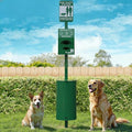 Dog Poop Trash Can Outside for HOA Communities, Durable Rust Proof Aluminum Dog Waste Station – 10 Gallon Outdoor Trash Can with Lid & Reflective Sign for Yard, Dog Park