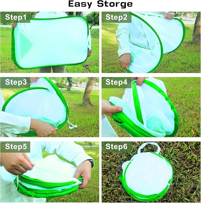 Mesh Plant Tent Enclosure, Pop-Up Cage Plant Cover, Outdoor Garden Protection Guard for Pests, Bird, Pest (28 x 28 x 48 Inches)