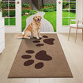 Buganda Dog Door Mat for Muddy Paws, Absorbent Dirt Trapper Washable Indoor Doormats, Non Slip Low-Profile Mud Mat for Dogs, Front Entrance Doormat for Inside Floor (47x24 Inches, Beige)
