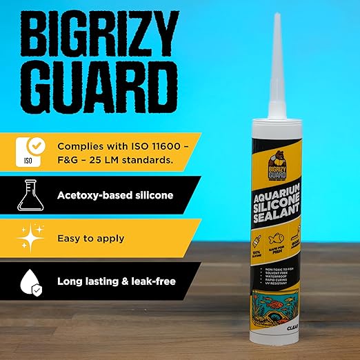 Aquarium Silicone Sealant Clear 10.14 Fl oz Cartridge - Aquarium Safe Silicone for Fish & Plants, 100% Waterproof, Non-Toxic, Solvent Free, Strong Bond, Fast Curing, Transparent (1 Pack)