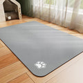 Dog Food Mat - Absorbent Cat Mat for Food and Water, No Stains Pet Feeding Bowl Mat, Easy to Clean Pet Placemats, Quick Dry Dog Water Dispenser Mat for Messy Drinkers | Paw Grey 12"x 19"