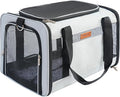 YUNIQUE Soft-Sided Cat & Dog Carrier for Pets Up to 15 Lbs, Airline Approved Collapsible Travel Puppy Carrier with Lightweight Fabric Design (lightgrey)