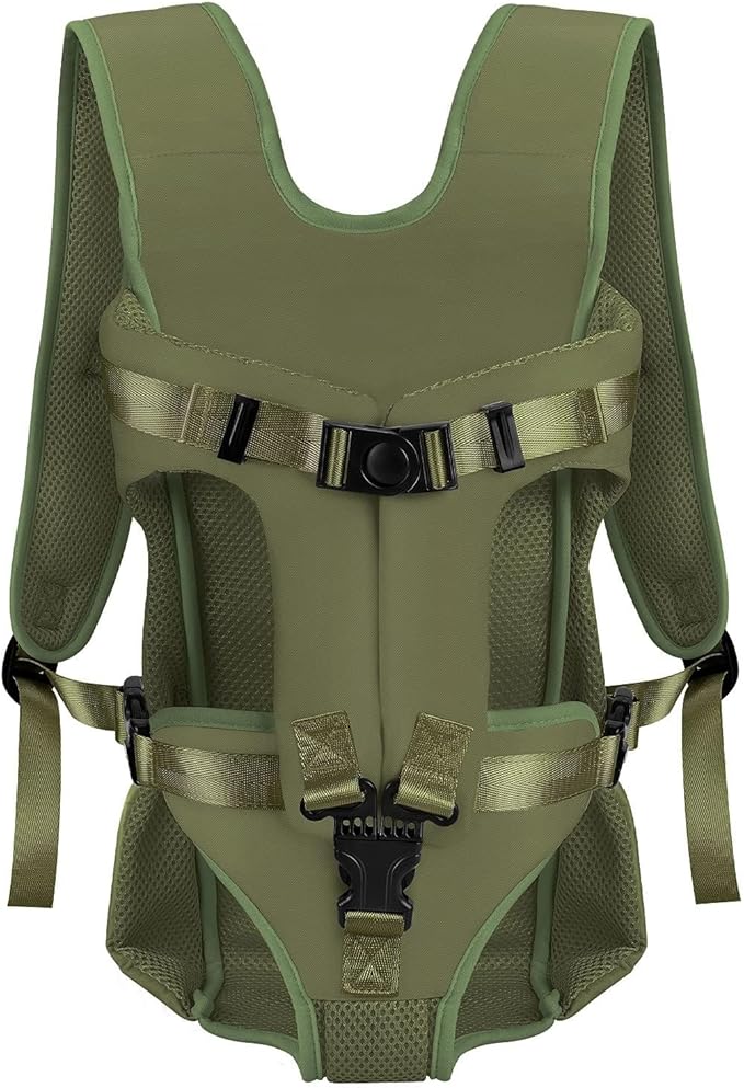Dog Carrier Backpacks, Adjustable Dog Backpack Carrier, Legs Out Easy-fit Dog Chest Carrier for Medium Small Dogs, Hands Free Dog Front Carrier for Hiking, Cycling（Green M）