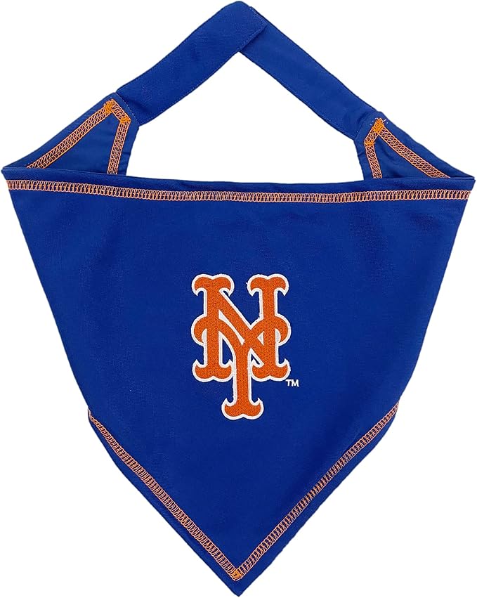 Pets First MLB New York Mets TIE Bandana, Small/Medium. Dog Bandana Scarf Bib for Pet Cat Dog. The Ultimate Game-Day, Party Bandanna, Birthday Event