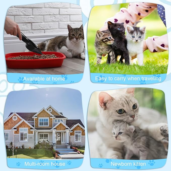 Bokon 6 Pack Disposable Cat Litter Scoop with Wide Slats Plastic Travel Kitty Poop Scooper for Cat Rescue Center Temporary Use When Traveling with Pets(Black)