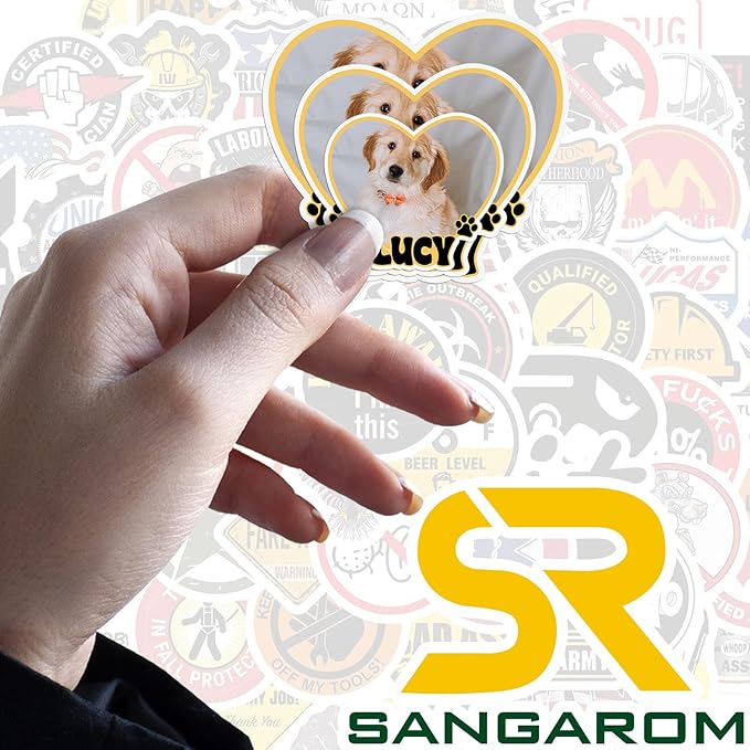 Custom Pet Photo Heart Sticker Personalized Pet Name Decal Cute Pawprint Design Waterproof Durable Vinyl for Laptops Water Bottles Cars Pets Owners Gift Animal Lover Customizable Dog Cat Portrait