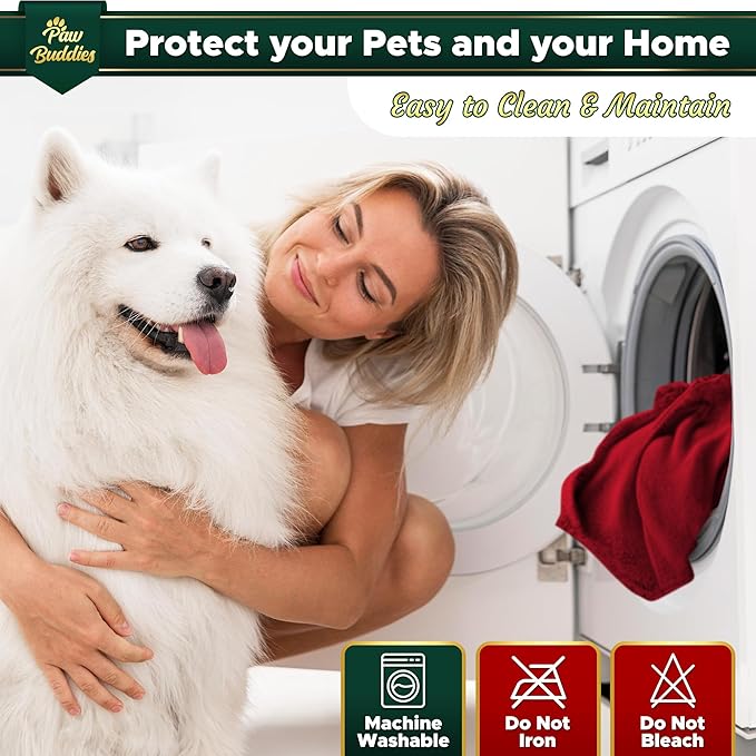 Paw Buddies Waterproof Blanket 80"x90" – Reversible Microfleece Throw for Couples, Pets & Family – Leakproof, Machine Washable Bed & Sofa Protector for Home or Travel