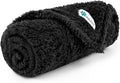 PetAmi Fluffy Soft Dog & Cat Blanket - Black Sherpa Fleece, Calming Pet Blanket for Couch, Small 24x32