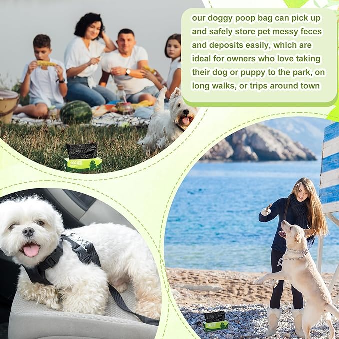 Sherr 6 Boxes Dog Poop Bags Bulk Leak Proof Dog Waste Bags Doggy Poop Bags Pet Waste Bags for Puppy Pets Outdoor Walking and Travel