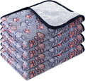 Tatuo 4 Pcs Dog Blanket for Pet Cat Blankets Indoor Puppy Teething Stuff Toys Paw Print Fleece Soft Blanket Sleep Mat for Guinea Pig Cage(Blue,Small(24 x 16 Inch),Square)