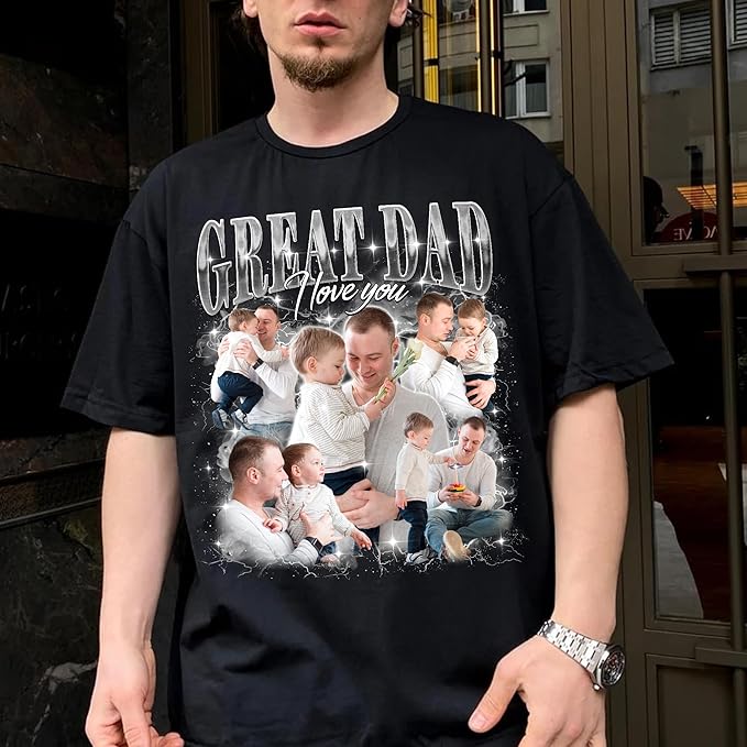 H-DEWALL Custom T Shirts Mineral Wash Tshirt Bootleg Rap Tee Customized Gifts for Boyfriend Birthday Shirts Tops for Women
