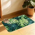 Tropical Palm Leaves Pet Feeding Mat, Absorbent Quick-Dry Dog Cat Bowl Mat, Non-Slip Bottom, Indoor Use – 16x24 Inch