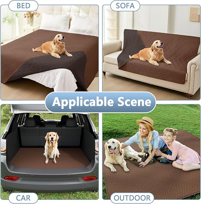 hyha Waterproof Dog Blanket, Soft Pet Bed Blankets, Waterproof Sofa Couch Cover for Dogs Washable, Reversible Pet Couch Covers for Sofa Furniture (40x50 Inch, Brown/Chocolate)
